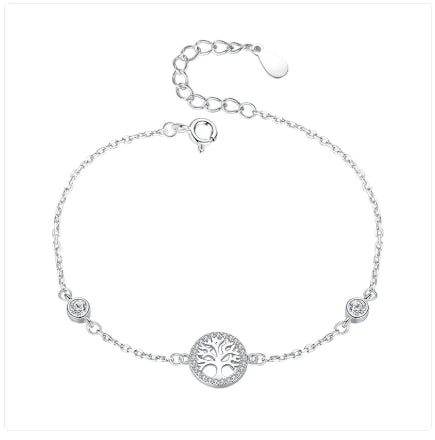 Belawang Sterling Silver Ladies Bracelet S925 Sterling Silver Tree Of Life Bracelet Inlaid With Zircon - Marcel Daniella Jewelry & CO.